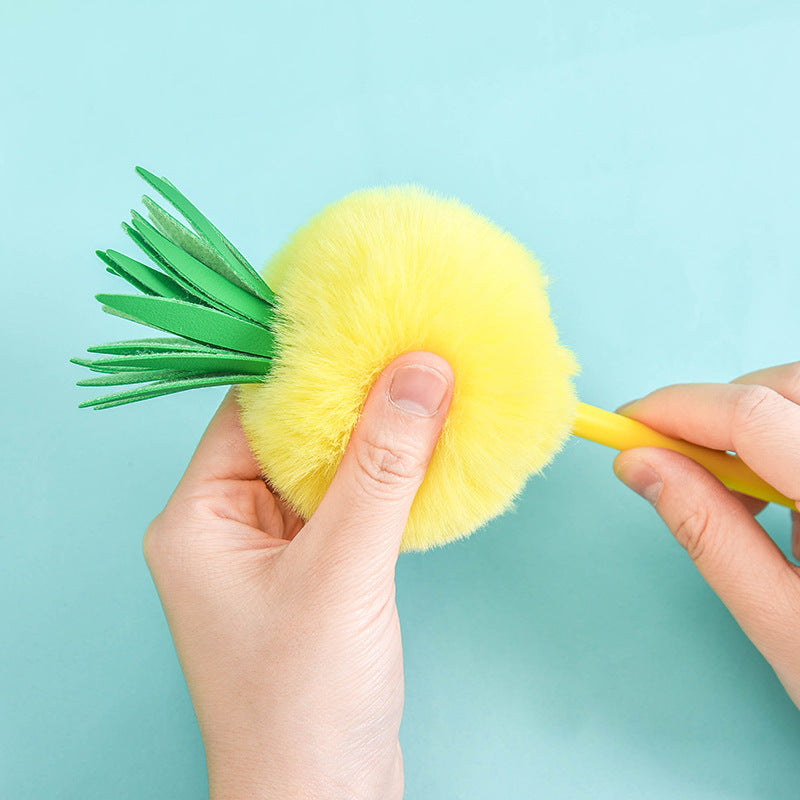 Wholesale 16pcs/box Plastic Wool Ball Pineapple Rollerball Pen